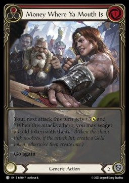 Money Where Ya Mouth Is (Red) (Extended Art Regular) - Heavy Hitters - Betsy Blitz Deck