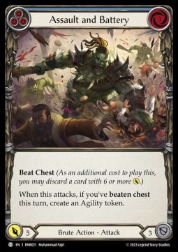 Assault and Battery (Blue) (Regular) - Heavy Hitters - Rhinar Blitz Deck