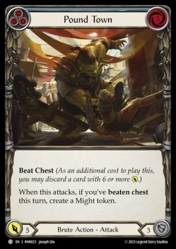 Pound Town (Blue) (Regular) - Heavy Hitters - Rhinar Blitz Deck