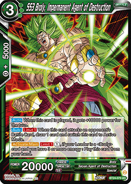 SS3 Broly, Impermanent Agent of Destruction (V.1 - Uncommon) - Beyond Generations
