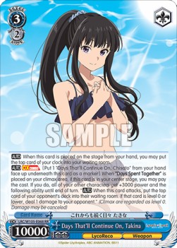 Days That'll Continue On, Takina (V.1 - Double Rare) - Lycoris Recoil