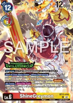 ShineGreymon (BT13-018) (V.1) - Special Tournament Promos
