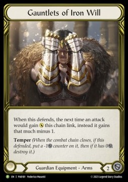 Gauntlets of Iron Will (Cold Foil Golden) - FAB Promos