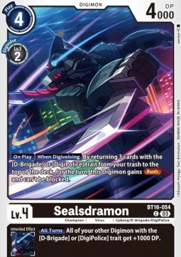 Sealsdramon (BT16-054) - Beginning Observer