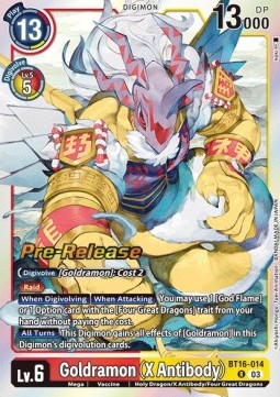 Goldramon (X Antibody) (BT16-014) - Promos: Beginning Observer