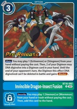 Invincible Dragon-Insect Fusion (BT16-092) - Promos: Beginning Observer