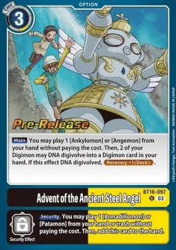Advent of the Ancient Steel Angel (BT16-097) - Promos: Beginning Observer