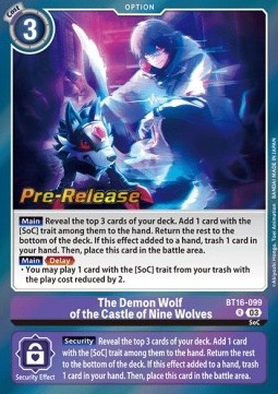 The Demon Wolf of the Castle of Nine Wolves (BT16-099) - Promos: Beginning Observer