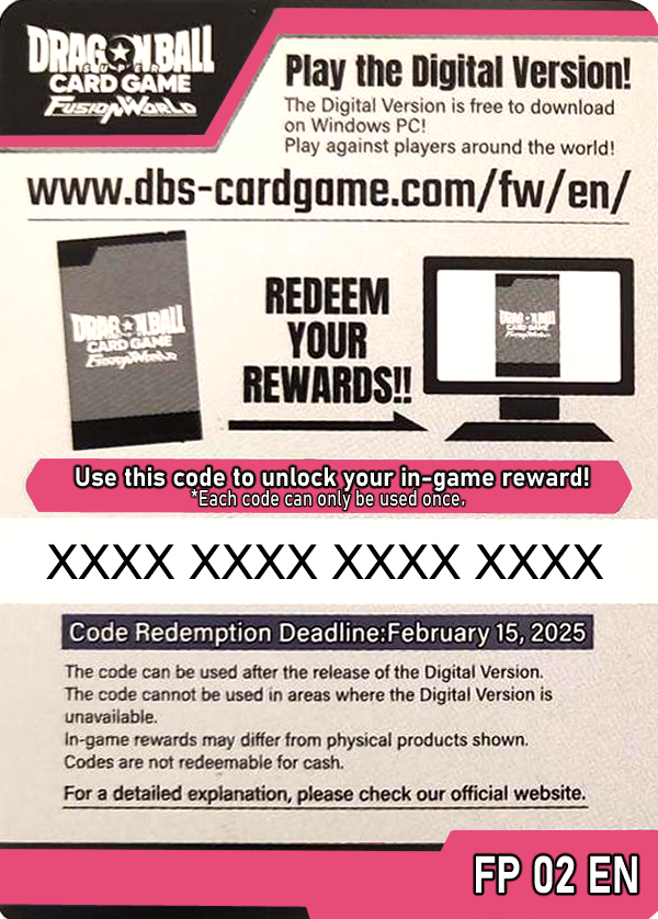 Online Code Card (Booster) (FP02) - Promos [Fusion World]