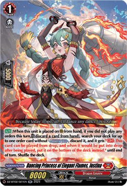 Dancing Princess of Elegant Flames, Justina [D-Format] (V.1 - Double Rare) - Illusionless Strife