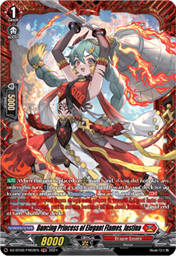 Dancing Princess of Elegant Flames, Justina [D-Format] (V.2 - Frame Rare) - Illusionless Strife