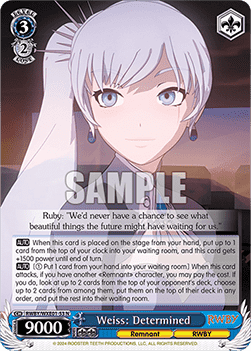 Weiss: Determined (V.1 - Common) - RWBY Premium Booster