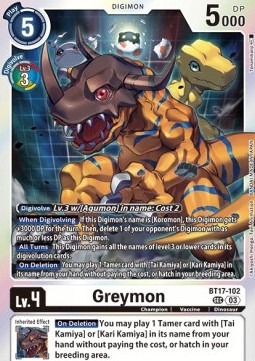 Greymon (BT17-102) (V.1) - Secret Crisis