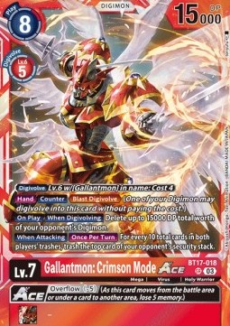 Gallantmon: Crimson Mode Ace (BT17-018) (V.1) - Secret Crisis