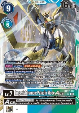 Imperialdramon: Paladin Mode Ace (BT17-077) (V.1) - Secret Crisis