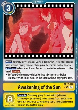 Awakening of the Sun (BT17-099) (V.2) - Promos: Secret Crisis
