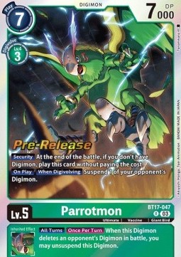 Parrotmon (BT17-047) - Promos: Secret Crisis