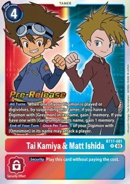 Tai Kamiya & Matt Ishida (BT17-081) - Promos: Secret Crisis