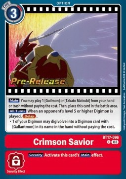 Crimson Savior (BT17-096) - Promos: Secret Crisis