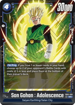 Son Gohan : Adolescence (FB03-039) [Fusion World] (V.1 - Super Rare) - Raging Roar [Fusion World]