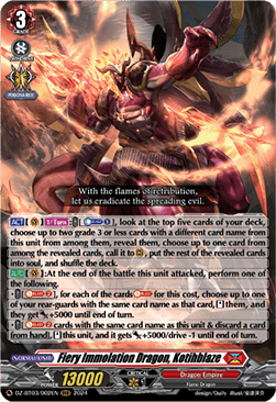 Fiery Immolation Dragon, Kotihblaze [D-Format] (V.1 - Triple Rare) - Dimensional Transcendence