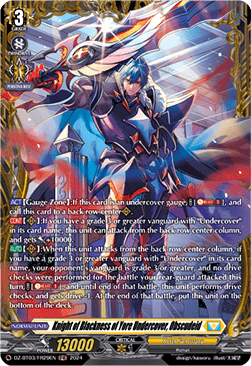 Knight of Blackness of Yore Undercover, Obscudeid [D-Format] (V.2 - Frame Rare) - Dimensional Transcendence