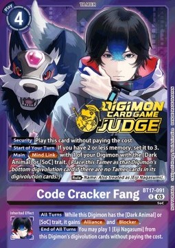 Code Cracker Fang (BT17-091) - Judge Promos