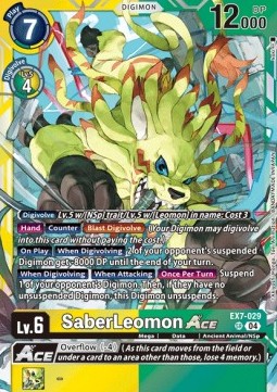 SaberLeomon Ace (EX7-029) (V.1) - Digimon Liberator
