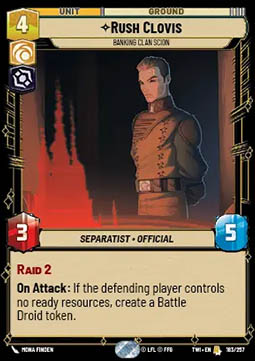 Rush Clovis, Banking Clan Scion - Twilight of the Republic