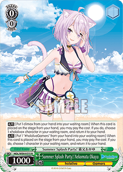 Summer Splash Party! Nekomata Okayu (V.1 - Common) - hololive production Summer Collection Premium Booster