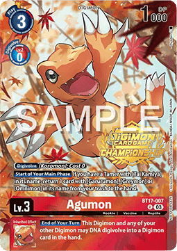 Agumon (BT17-007) - Championship 2024 Promos