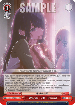 Words Left Behind (V.2 - Super Rare) - OSHI NO KO
