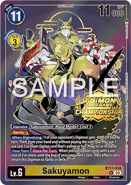 Sakuyamon (BT17-038) - Championship 2024 Promos