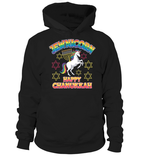 Jewnicorn Happy Chanukkah Hoodie Unisex