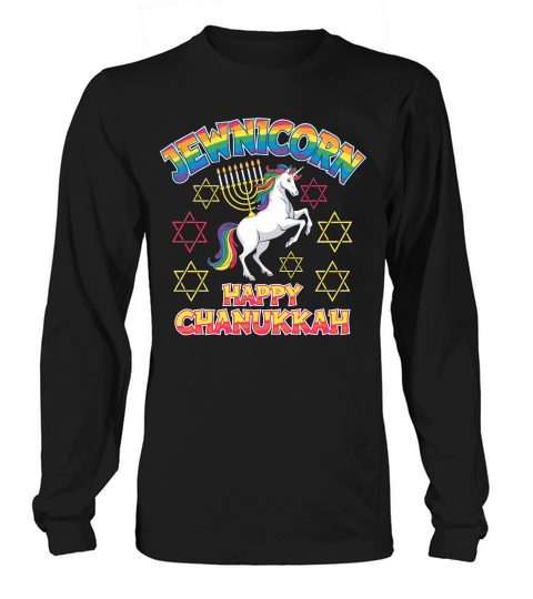 Jewnicorn Happy Chanukkah Long sleeved Unisex