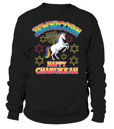 Jewnicorn Happy Chanukkah Sweatshirt Unisex