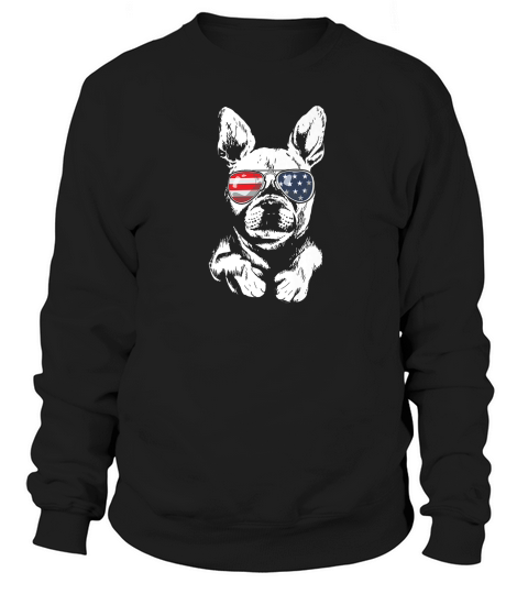 Patriotic French Bulldog Funny American Flag Tee Sweatshirt Unisex