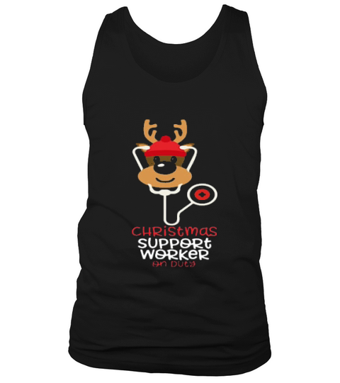 Christmas Support Worker Reindeer Nurse On Duty Shirt Tank Top Unisex
