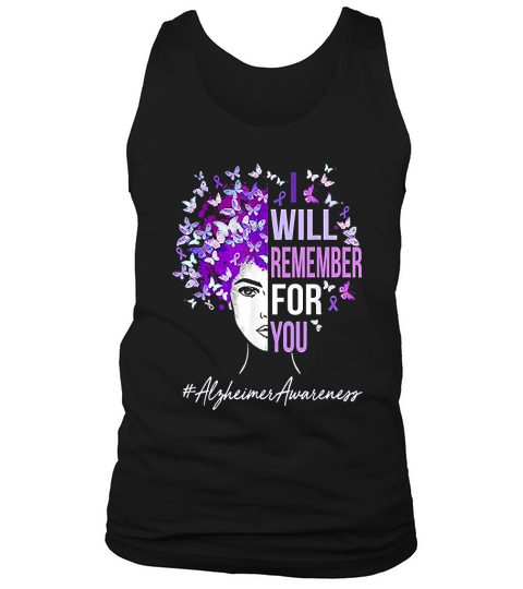 I Will Remember For You Alzheimer Awareness Womens Butterfly Tank Top Unisex