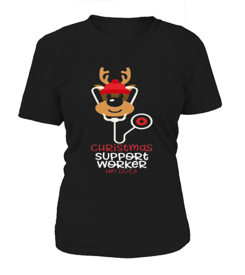 Christmas Support Worker Reindeer Nurse On Duty Shirt Women's T-Shirt