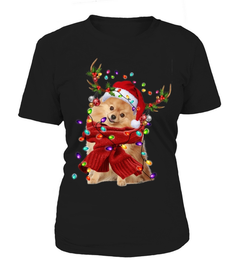 Pomeranian Reindeer Christmas Shirt Women's T-Shirt