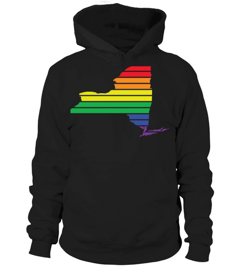 New York State Maps Rainbow LGBT Gay Mens Chorus Hoodie Unisex