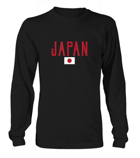 Japan Flag Vintage Red Text Long sleeved Unisex