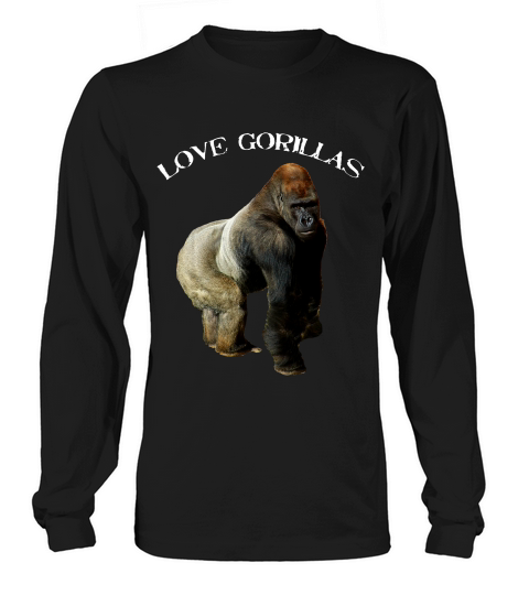 Love Gorillas Zoo Silverback Gorilla T-shirt Long sleeved Unisex
