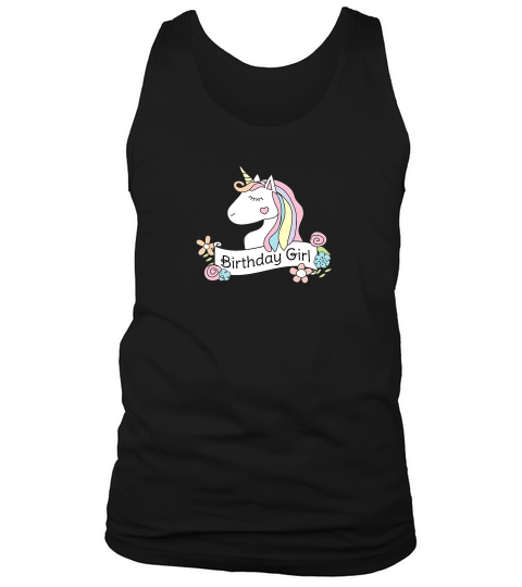 Girls Unicorn Horse Birthday Party Tank Top Unisex