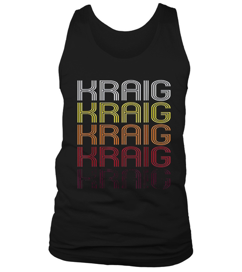 Kraig Retro Wordmark Pattern Vintage Style Tank Top Unisex