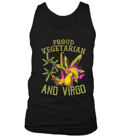 Proud Vegetarian Weed Virgo Vintage 420 Funny Tank Top Unisex