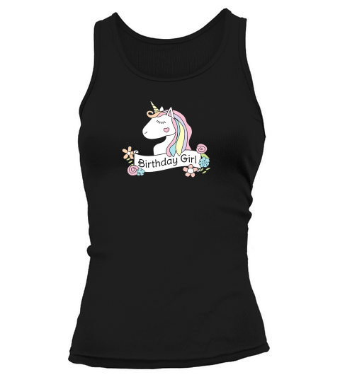 Girls Unicorn Horse Birthday Party Tank top Woman