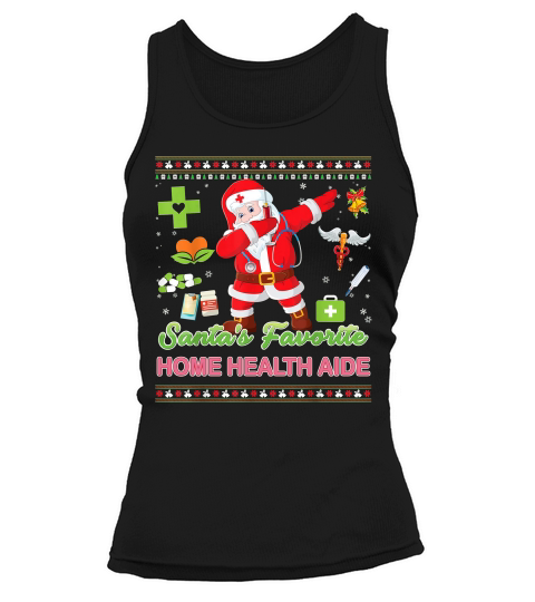 Santas Favorite Home Health Aide Funny Dabbing Tank top Woman