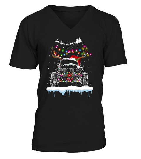 Jeep Merry Christmas V-Neck T-shirt